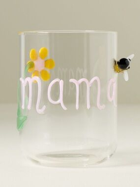 Anthropologie The Love Notes Mama Icon Glass SOLD OUT HARD TO FIND Beautiful 🐝